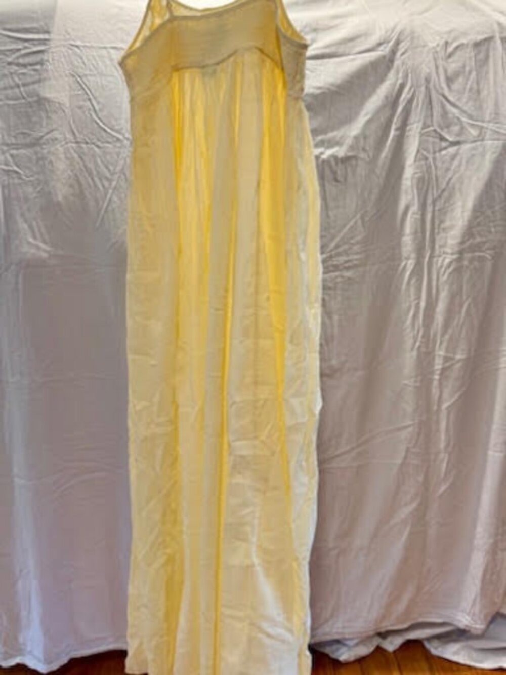 Free People Intimately Yellow Lace Maxi Slip Dress Boho Sheer Nightgown - M - Picture 2 of 4